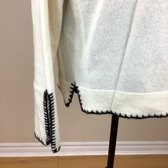 CASHMERE NEUTRAL CONTRAST STITCHING SWEATER from ONLY MINE - Picture 4 of 5